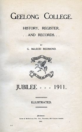 Title Page Jubilee History, 1911.